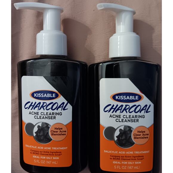 Kissable Deep Pore Charcoal Acne Scrub 5 Oz NEW 2 Bottles - Picture 1 of 3